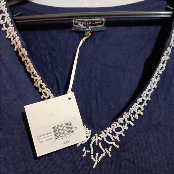 Duffield Lane Briggs Beaded Sweater Top Lightweight X Small New - Picture 7 of 8